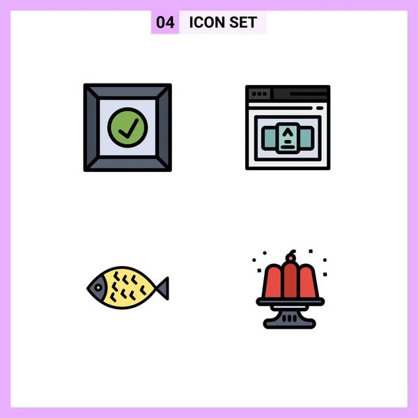 Universal Icon Symbols Group Modern Filledline Flat Colors Box Easter — Stock Vector