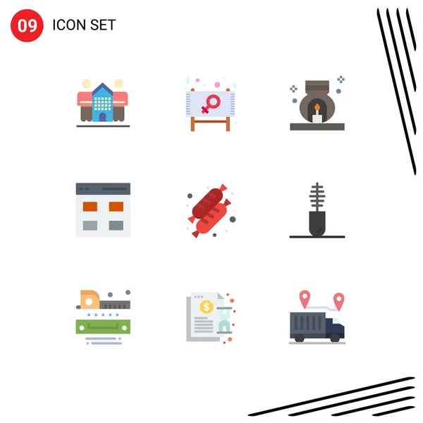 User Interface Flat Color Pack Modern Signs Sysymbols User Grid — Archivo Imágenes Vectoriales