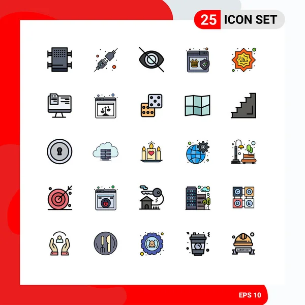 Stock Vector Icon Pack Znaki Symbole Linii Dla Muzułmanów Dekoracji — Wektor stockowy