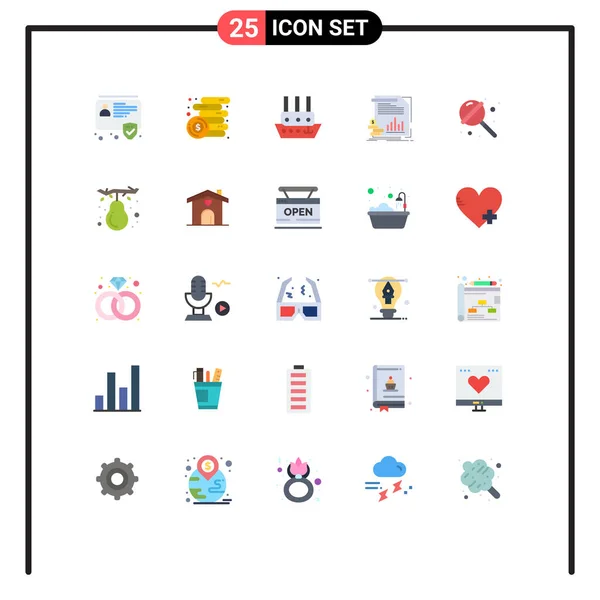 Universal Icon Symbols Group Modern Flat Colors Candy Information Ship — Stock Vector