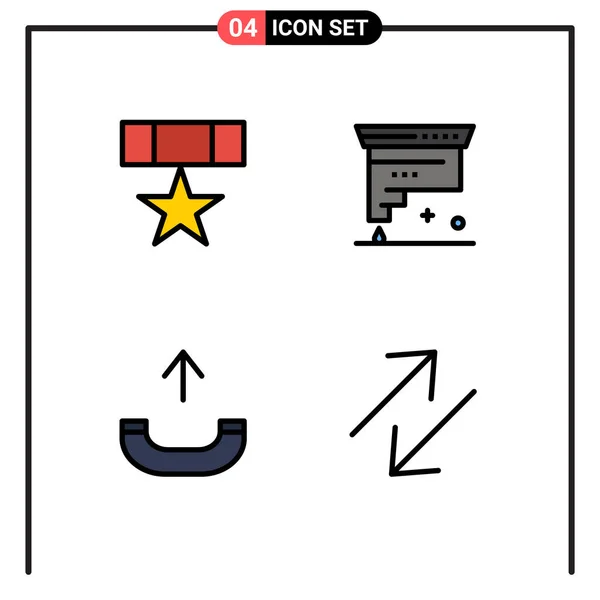 Stock Vector Icon Pack Mit Linienzeichen Und Symbolen Für Auszeichnung — Stockvektor
