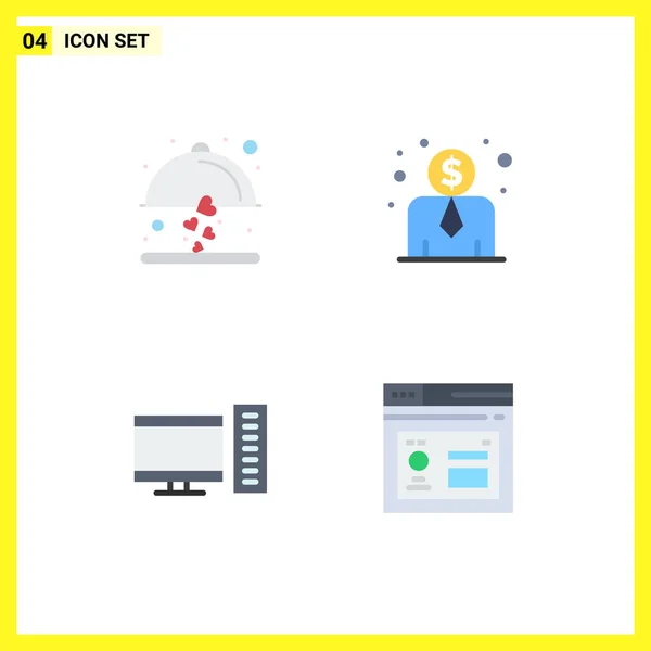 User Interface Flat Icon Pack Modern Signs Sysymbols Dish Server — Archivo Imágenes Vectoriales