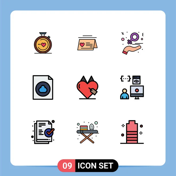 Stock Vector Icon Pack Líneas Signos Símbolos Para Archivo Caridad — Archivo Imágenes Vectoriales