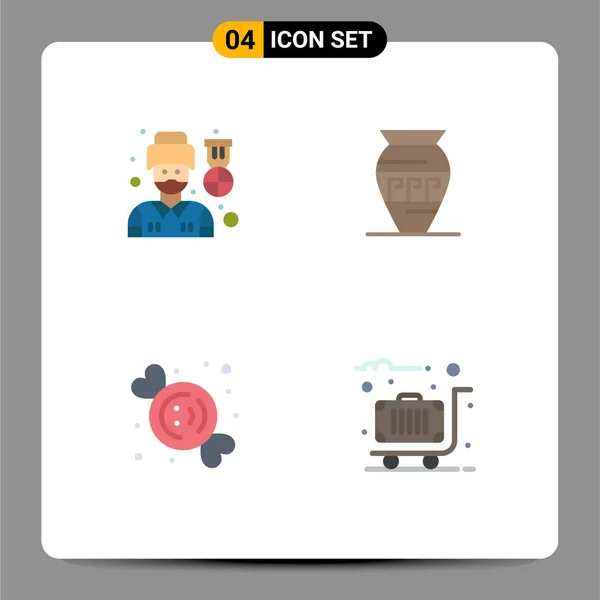 Icônes Créatives Signes Modernes Symboles Conducteur Bonbons Homme Emoji Aliments — Image vectorielle