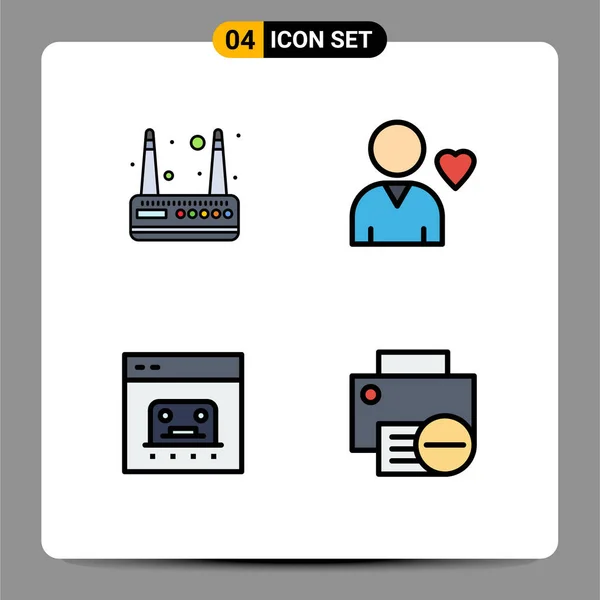 Universal Icon Symbols Group Modern Filledline Flat Colors Modem Online — Stockový vektor