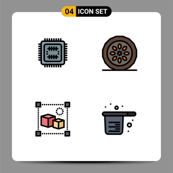 Creative Icons Современные Знаки Символы Системы Дизайна Cpu Пищевой Промышленности — стоковый вектор