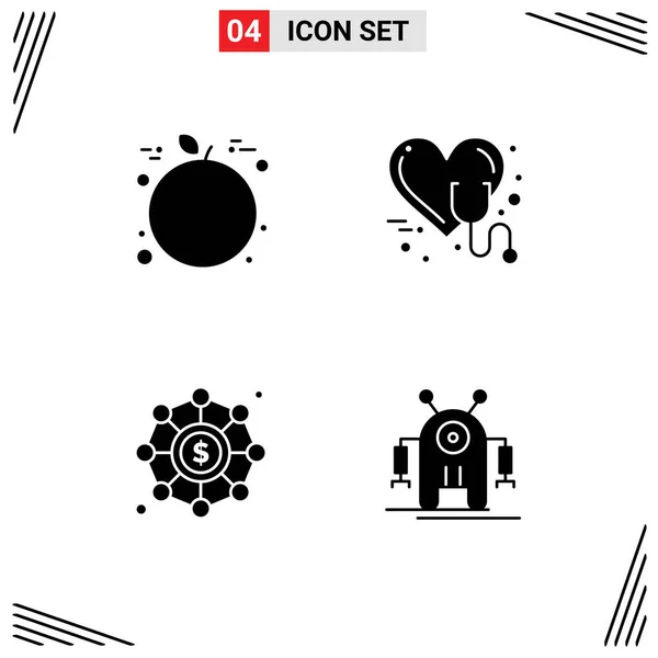 Stock Vector Icon Pack Von Linienzeichen Und Symbolen Für Obst — Stockvektor