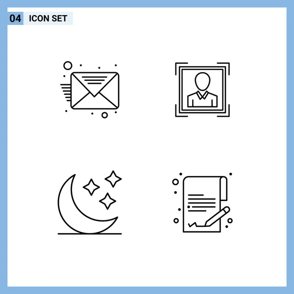 Set Modern Icons Sysymbols Signs Email Stars User Profile Image — Vector de stock