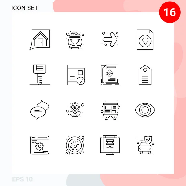 사용자 인터페이스 패키지 키친웨어 패트릭 오른쪽 Editable Vector Design Elements — 스톡 벡터