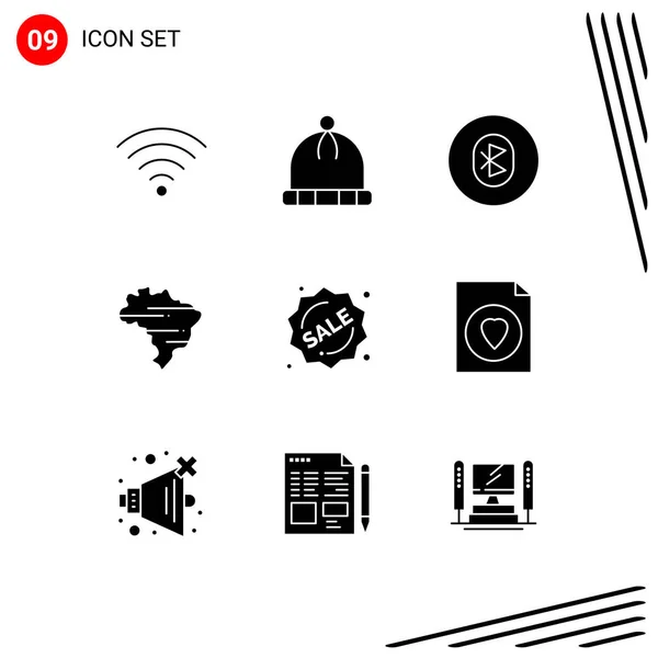 Set Modern Icons Sysymbols Signs Shopping Label Multimedia Badge Map — Vector de stock