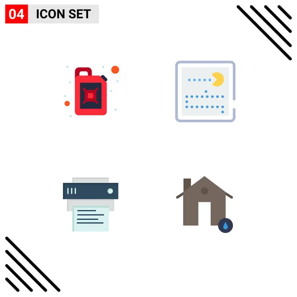 Pack Modern Flat Icons Signs Symbols Web Print Media Canister — Stock Vector