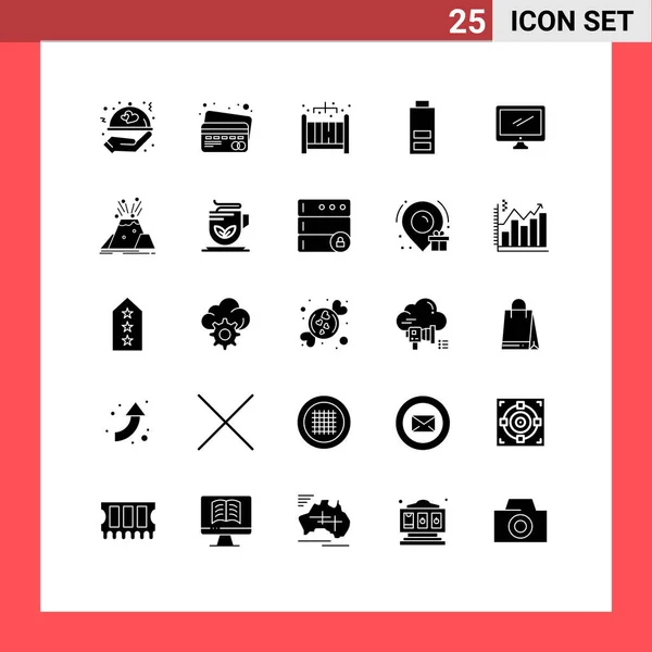 Stock Vector Icon Pack Line Signs Symbols Device Living Monitor — 스톡 벡터