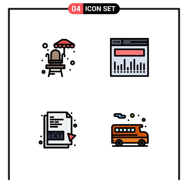 Set Modern Icons Sysymbols Signs Life Guard Chair File Analytics — Archivo Imágenes Vectoriales