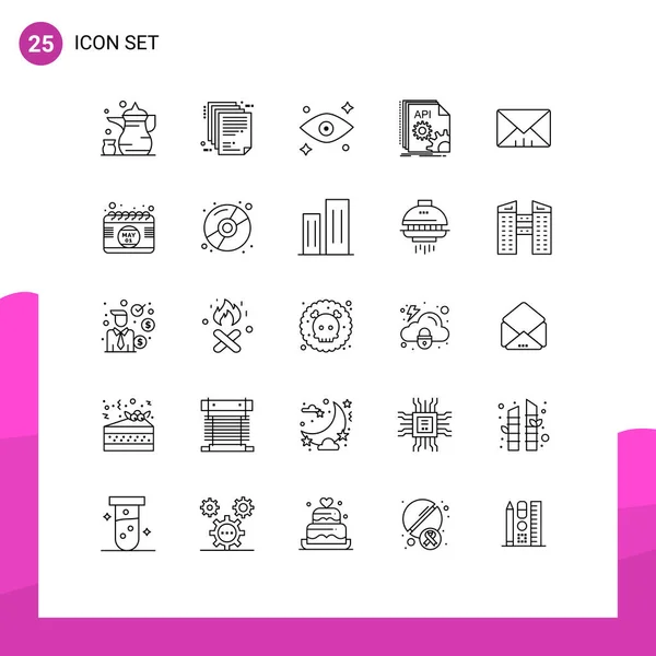 Set Vector Lines Grid Software Coding File App Watching Editable — Stock Vector