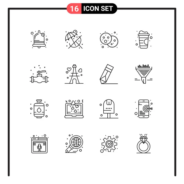 Creative Icons Modern Signs Sysymbols Tower Plumbing Holi Plumber Soft — Vector de stock