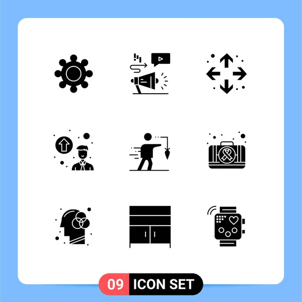 User Interface Solid Glyph Pack Modern Signs Symbols Goal Εξωγενής — Διανυσματικό Αρχείο