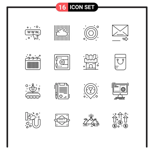 Universal Icon Symbols Group Modern Outlines Event Business Hardware Next — Stock Vector