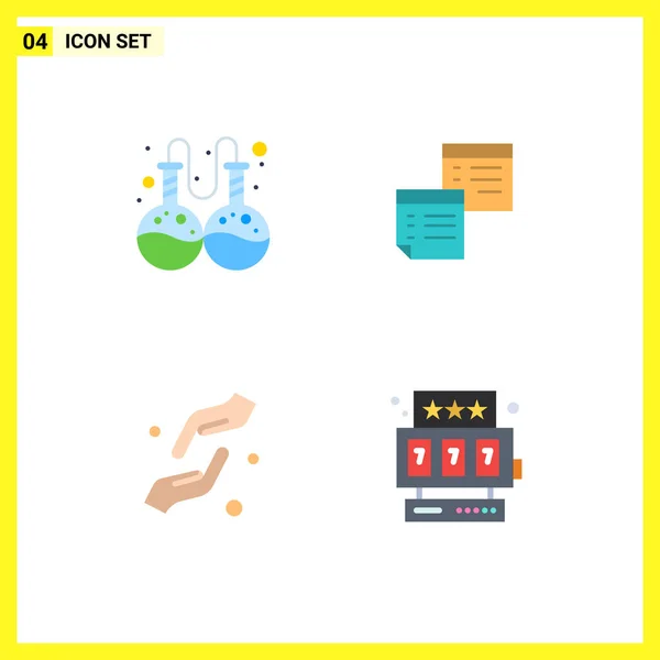 Modern Set Flat Icons Pictograph Flask Paper Sticky Notes Faith - Stok Vektor