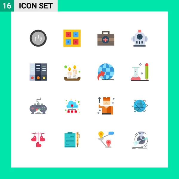 Set Modern Icons Sysymbols Signs Documents Archive Shipping Water Fire — Vector de stock