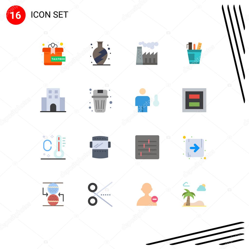 16 Universal Flat Colors Set for Web and Mobile Applications apartment, supply, production, supplies, office Editable Pack of Creative Vector Design Elements