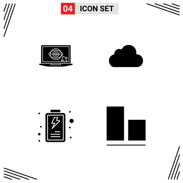Creative Icons Modern Signs Sysymbols Laptop Interface Presentation Storage Align — Vector de stock
