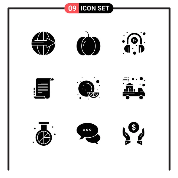 Stock Vector Icon Pack Mit Zeilenzeichen Und Symbolen Für Lebensmittel — Stockvektor