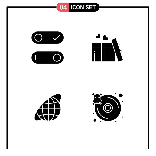 Creatieve Iconen Moderne Tekens Symbolen Van Controle Planeet Geschenk Bruiloft — Stockvector