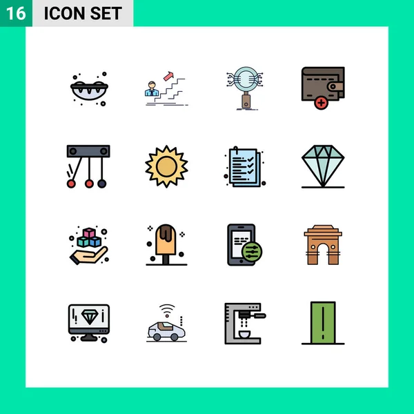 Universal Icon Symbols Group Modern Flat Color Linhas Cheias Ciência — Vetor de Stock
