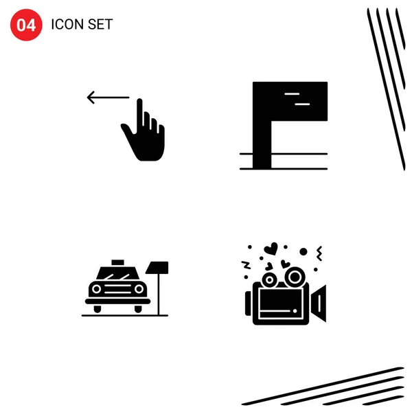 Modernes Set Von Solid Glyphen Und Symbolen Wie Finger Service — Stockvektor