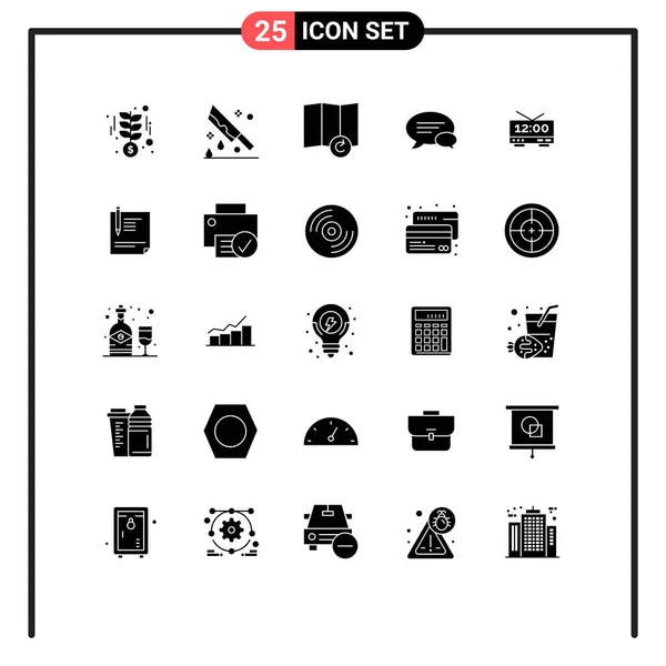 Stock Vector Icon Pack Líneas Signos Símbolos Para Tiempo Reloj — Archivo Imágenes Vectoriales