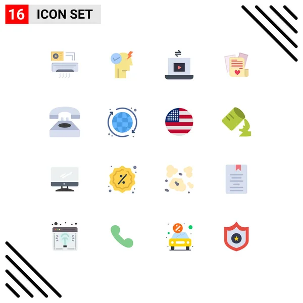 Set Modern Icons Symbols Signs Communication Wedding Laptop Heart File — Stock Vector