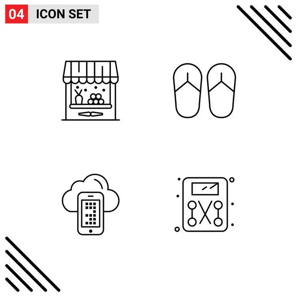Set Modern Icons Sysymbols Signs Agriculture Mobile Ship Sandal Diet — Vector de stock