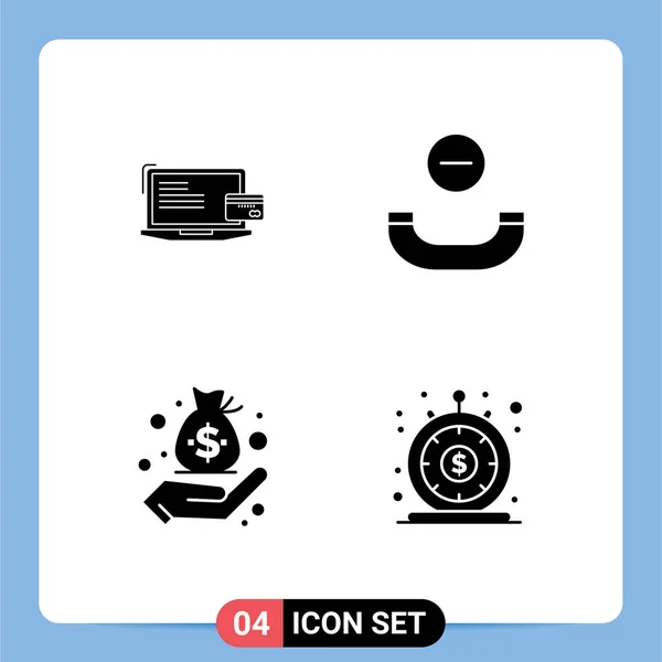 Creative Icons Modern Jelek Szimbólumok Fizetés Pénzügy Hitelkártya Készülék Menedzsment — Stock Vector