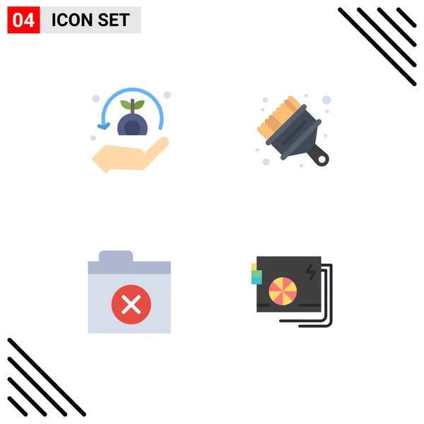 Modern Set Flat Icons Pictograph Insurance Files Safe Paint Editable — Vector de stock