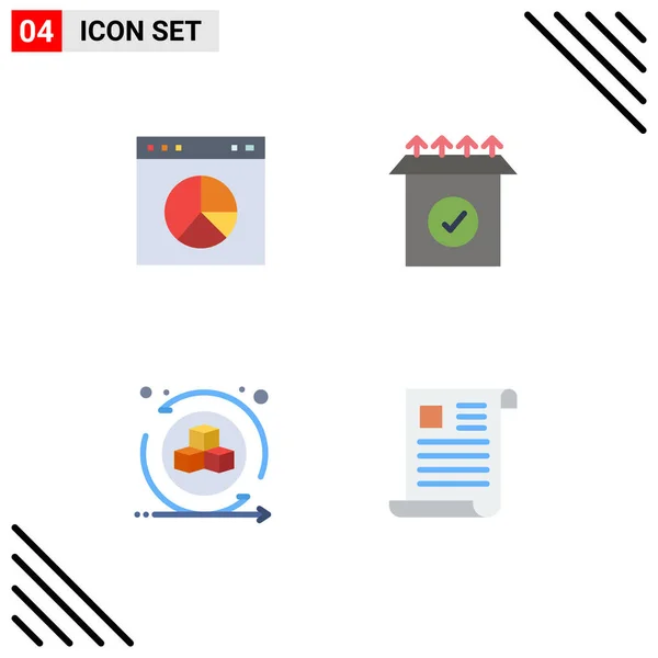 Conjunto Moderno Iconos Planos Símbolos Como Negocios Interactivos Sitio Web — Vector de stock