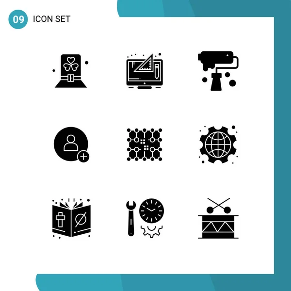 Set Modern Icons Symbols Signs Twitter Add Graphic Design Creative — Stock Vector