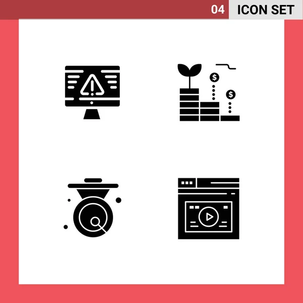Set Modern Icons Symbols Signs Breach Bell Gdpr Investment Gong — Stock Vector