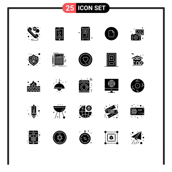 Set Commercial Solid Glyphs Pack Photos Images Bathroom File Editable — Archivo Imágenes Vectoriales