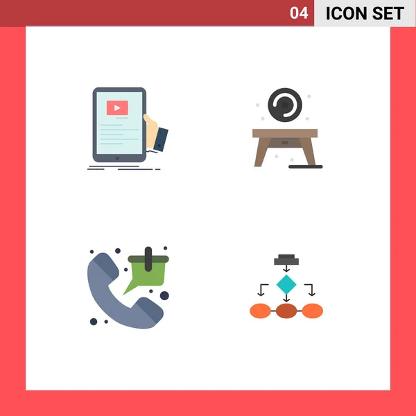 Pictograma Conjunto Iconos Planos Simples Foro Bolsa Seminario Vida Teléfono — Vector de stock