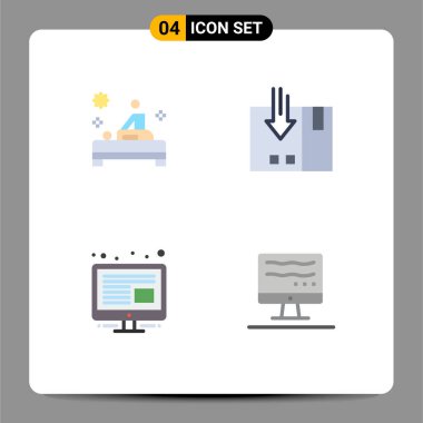 Masaj, içerik, terapi, lojistik, ekran düzenleyici tasarım elementleri için 4 Modern Kullanıcı Simgesi Simgesi seti