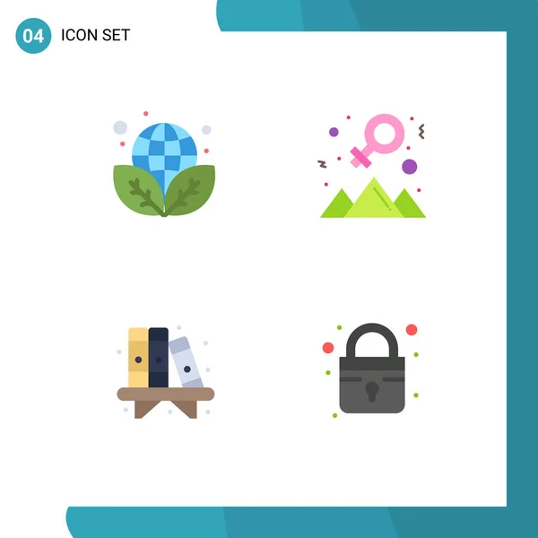Pictogram Set Simple Flat Icons Earth Day Living Green Outstanding — Stock Vector