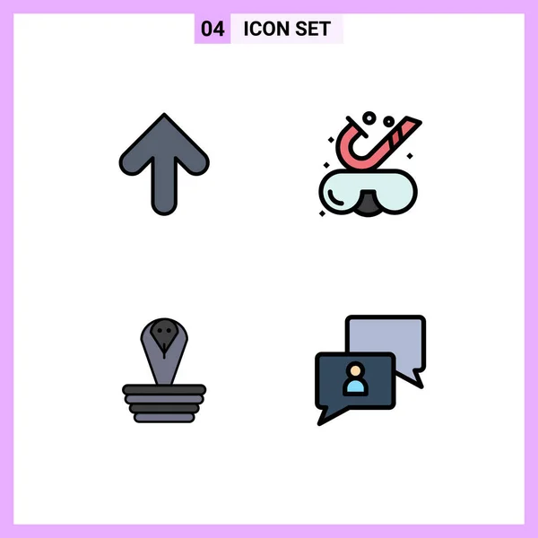 Stock Vector Icon Pack Znaki Symbole Linii Dla Strzałek Kobry — Wektor stockowy