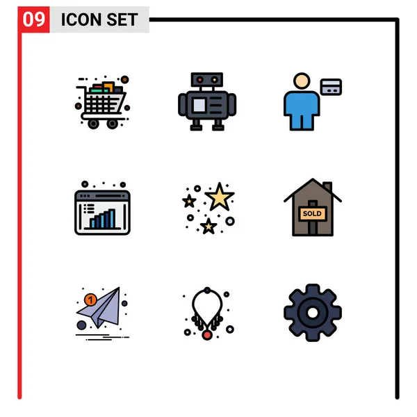 Creative Icons Modern Signs Symbols Birthday Data Computation Avatar Business — Stock Vector