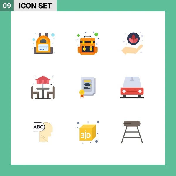 Stock Vector Icon Pack Mit Zeilenzeichen Und Symbolen Für Auto — Stockvektor