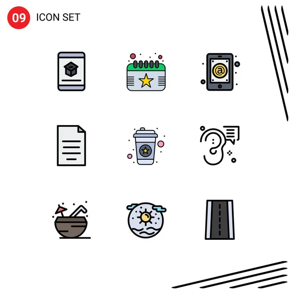 Vector Icon Pack Line Signs Symbols Financial Dollar Date Document — 스톡 벡터