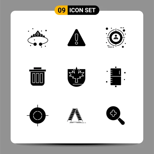 Set Van Moderne Pictogrammen Symbolen Tekenen Voor Container Bin Teken — Stockvector