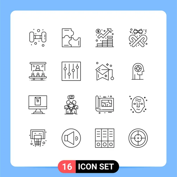 Icône Vectorielle Stock Paquet Signes Symboles Ligne Pour Bâton Bonbons — Image vectorielle