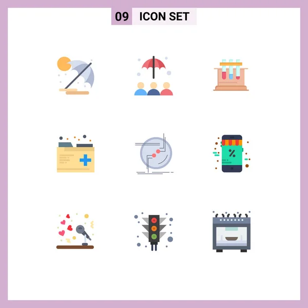 Universal Icon Symbols Gruppe Von Modernen Flachen Farben Für Verbindung — Stockvektor