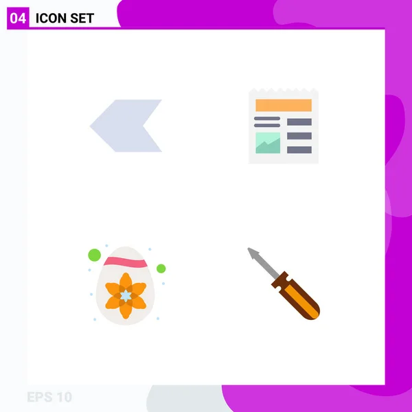 Stock Vector Icon Pack Líneas Símbolos Para Flecha Huevo Documento — Vector de stock