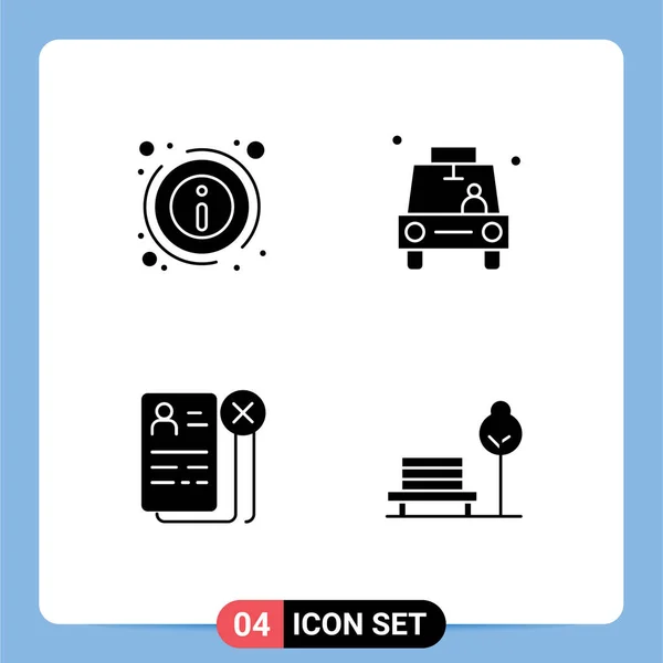 Interface Utilisateur Glyphe Solide Pack Signes Symboles Modernes Détails Affaires — Image vectorielle